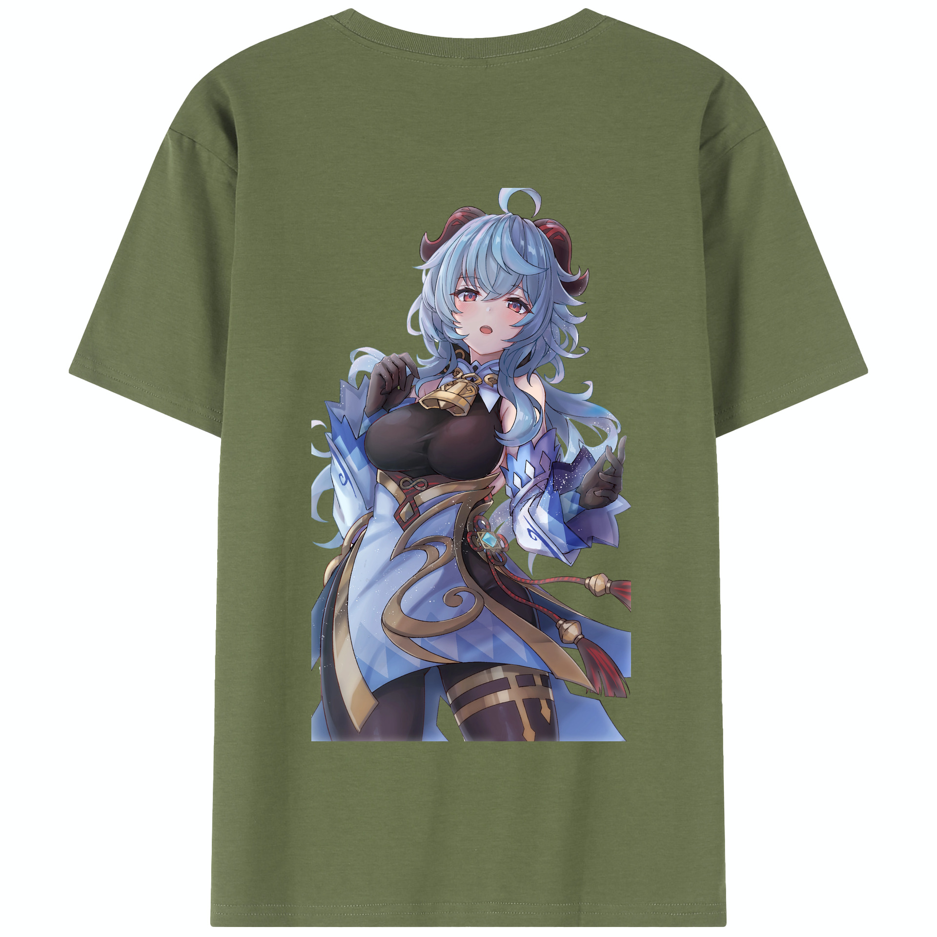 げんし神 甘雨 かんう genshin Ganyu 綿100％半袖Tシャツ（背面プリント）